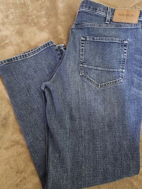 Nautica Men's Blue Straight Leg Denim Jeans